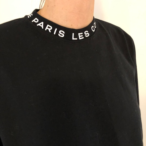 LES COYOTES DE PARIS Liz Cropped Sweatshirt Black, Girls 12, Women’s Small - Picture 4 of 8